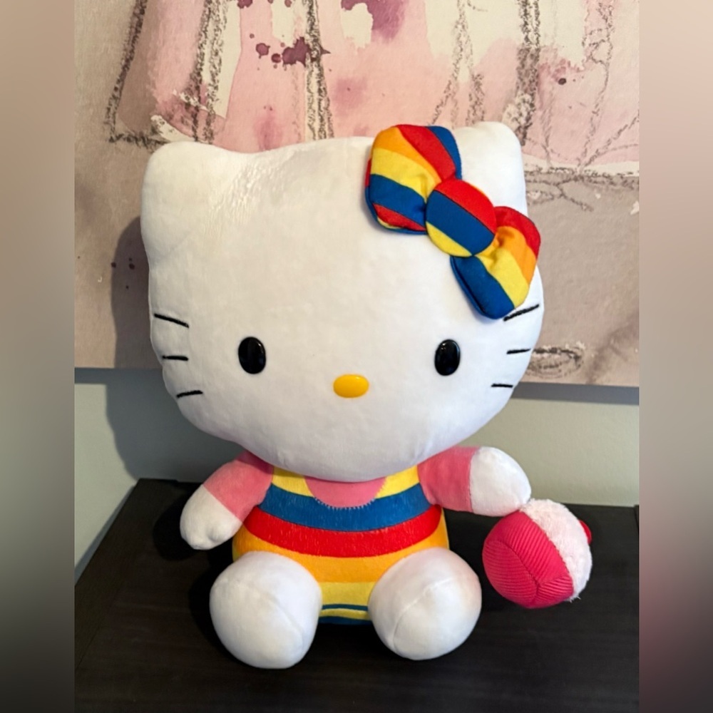 Hello Kitty Plush TY Doll Cupcake Rainbow 12 inch